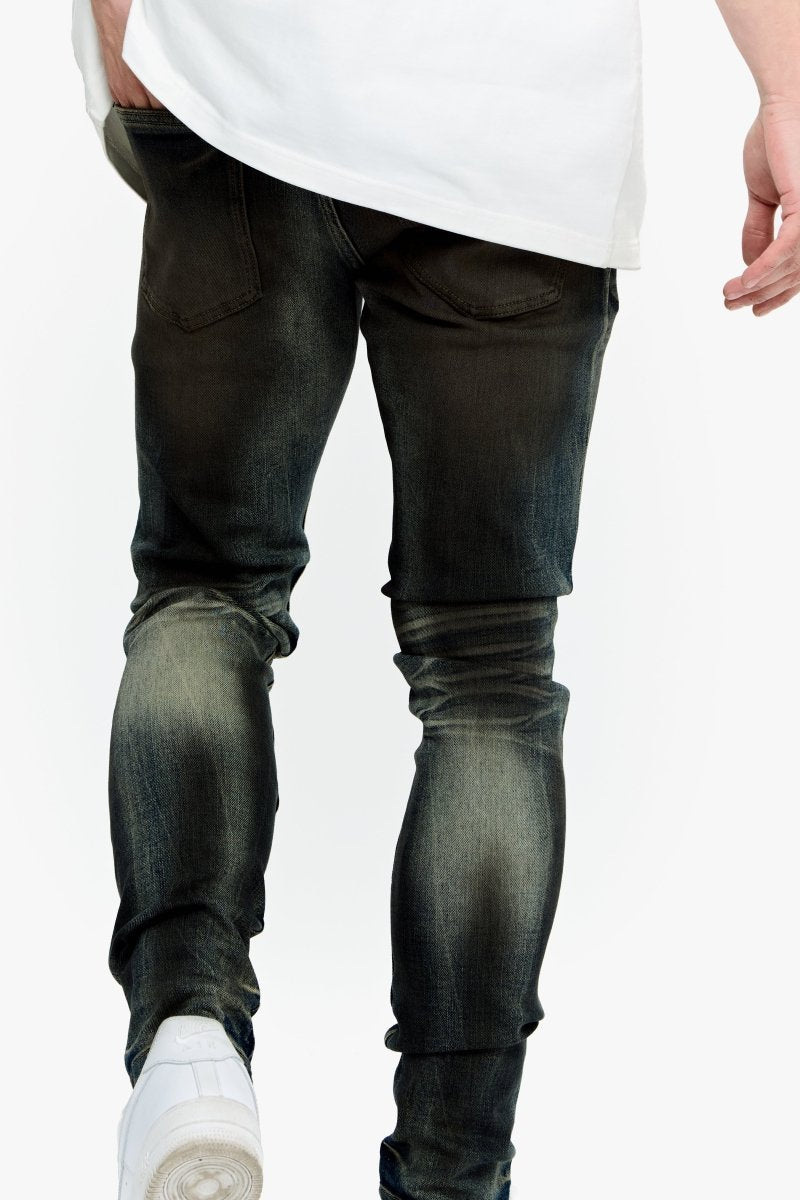 Mr.Flex Dirty Vintage Medium Blue Skinny Jeans - Valabasas