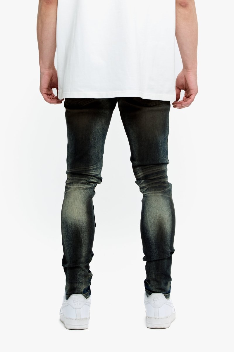Mr.Flex Dirty Vintage Medium Blue Skinny Jeans - Valabasas