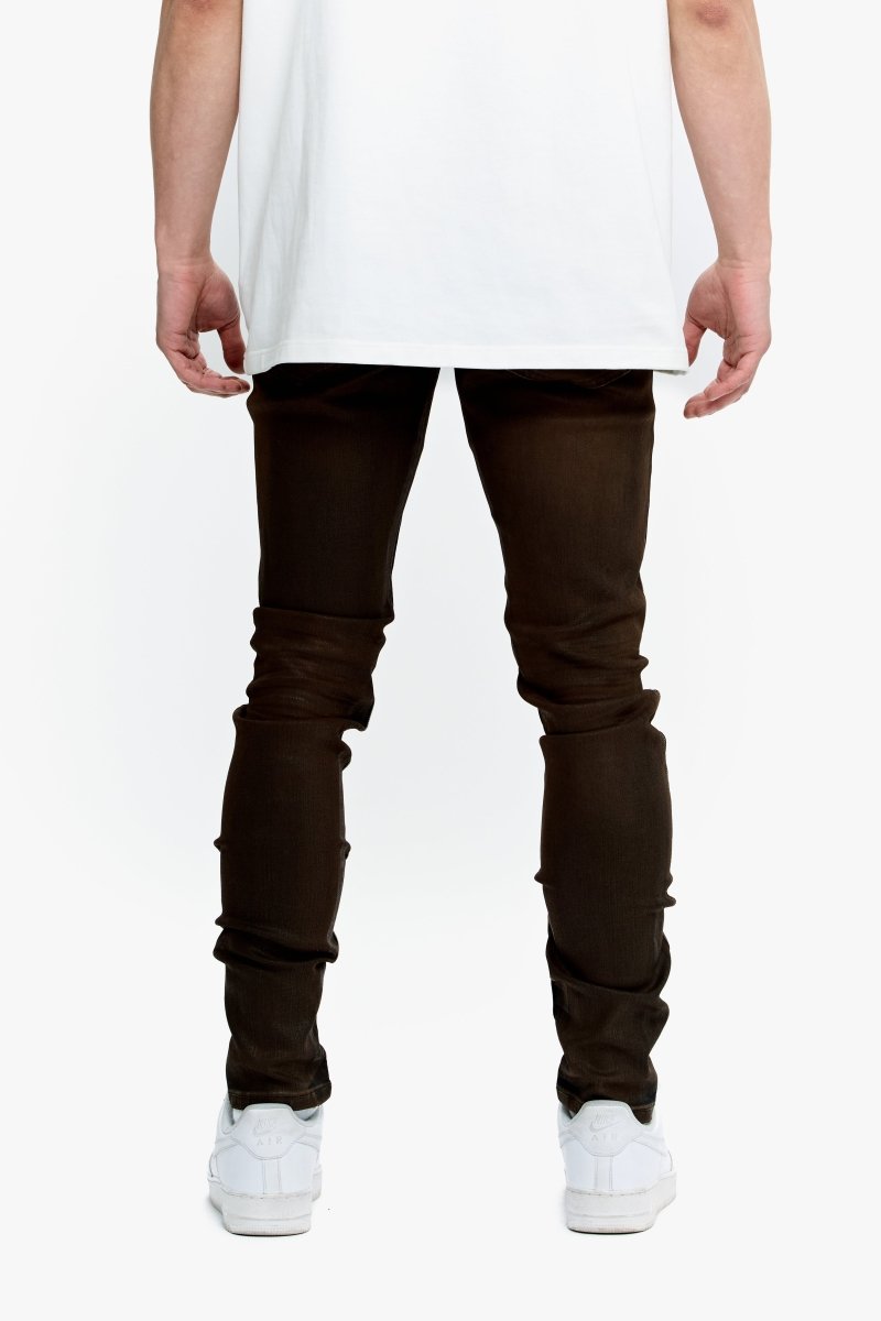 Mr.Flex Tan Waxed Skinny Jeans - Valabasas