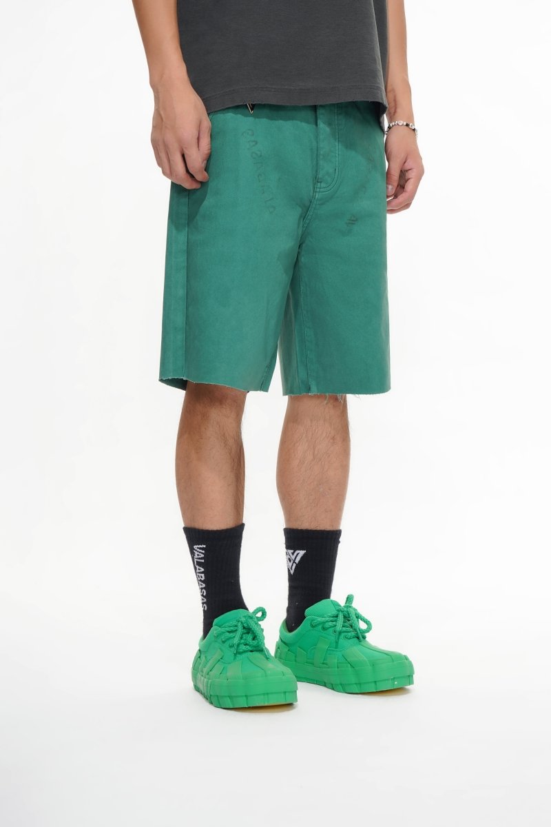 Mr.Shorts Green Waxed Jorts - Valabasas