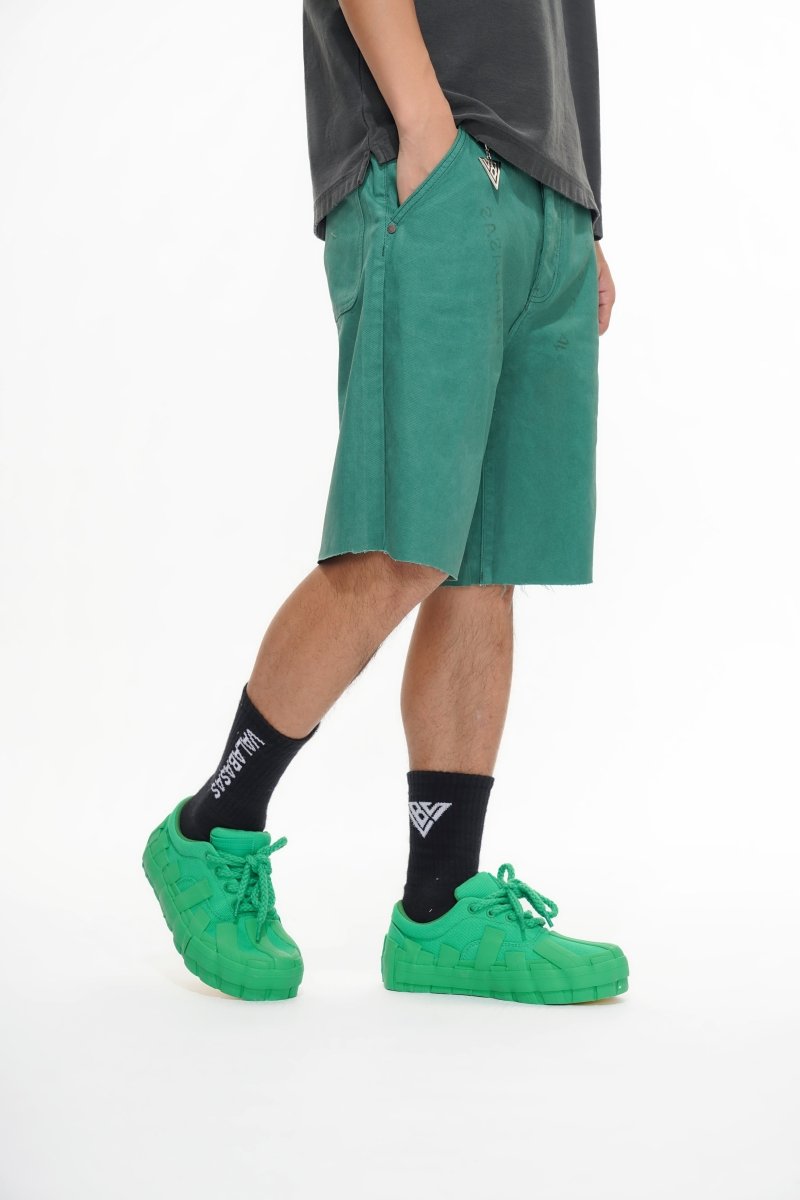 Mr.Shorts Green Waxed Jorts - Valabasas