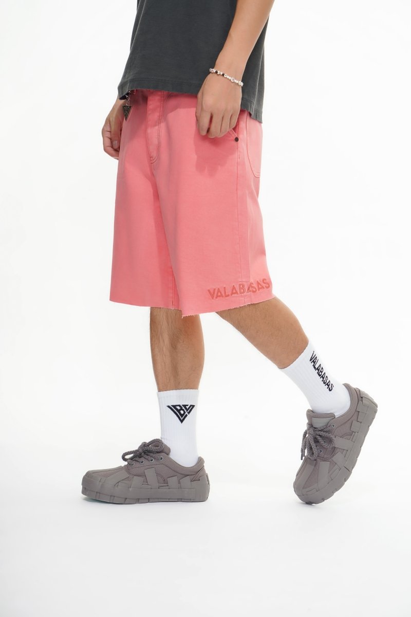 Mr.Shorts Light Coral Waxed Jorts - Valabasas