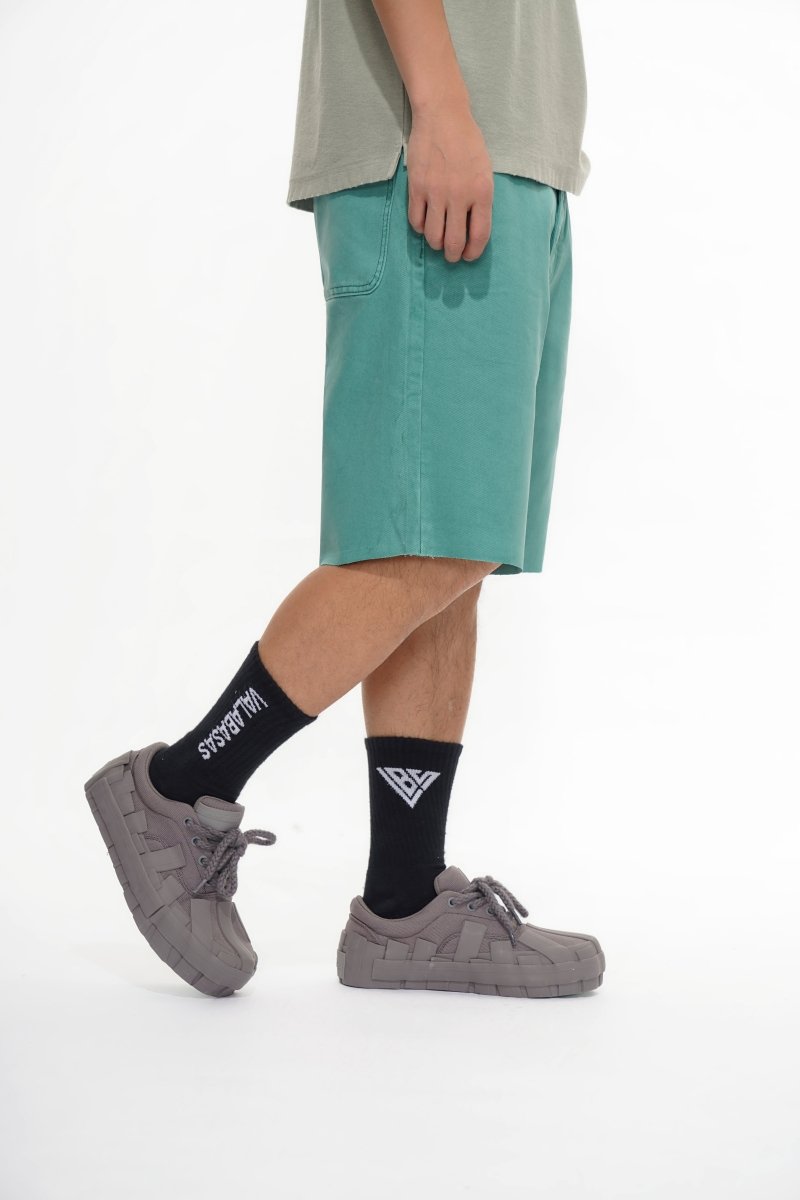 Mr.Shorts Teal Waxed Jorts - Valabasas
