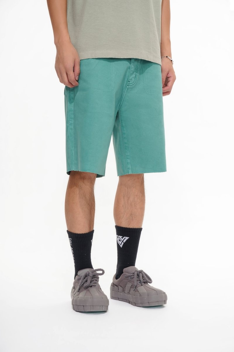 Mr.Shorts Teal Waxed Jorts - Valabasas