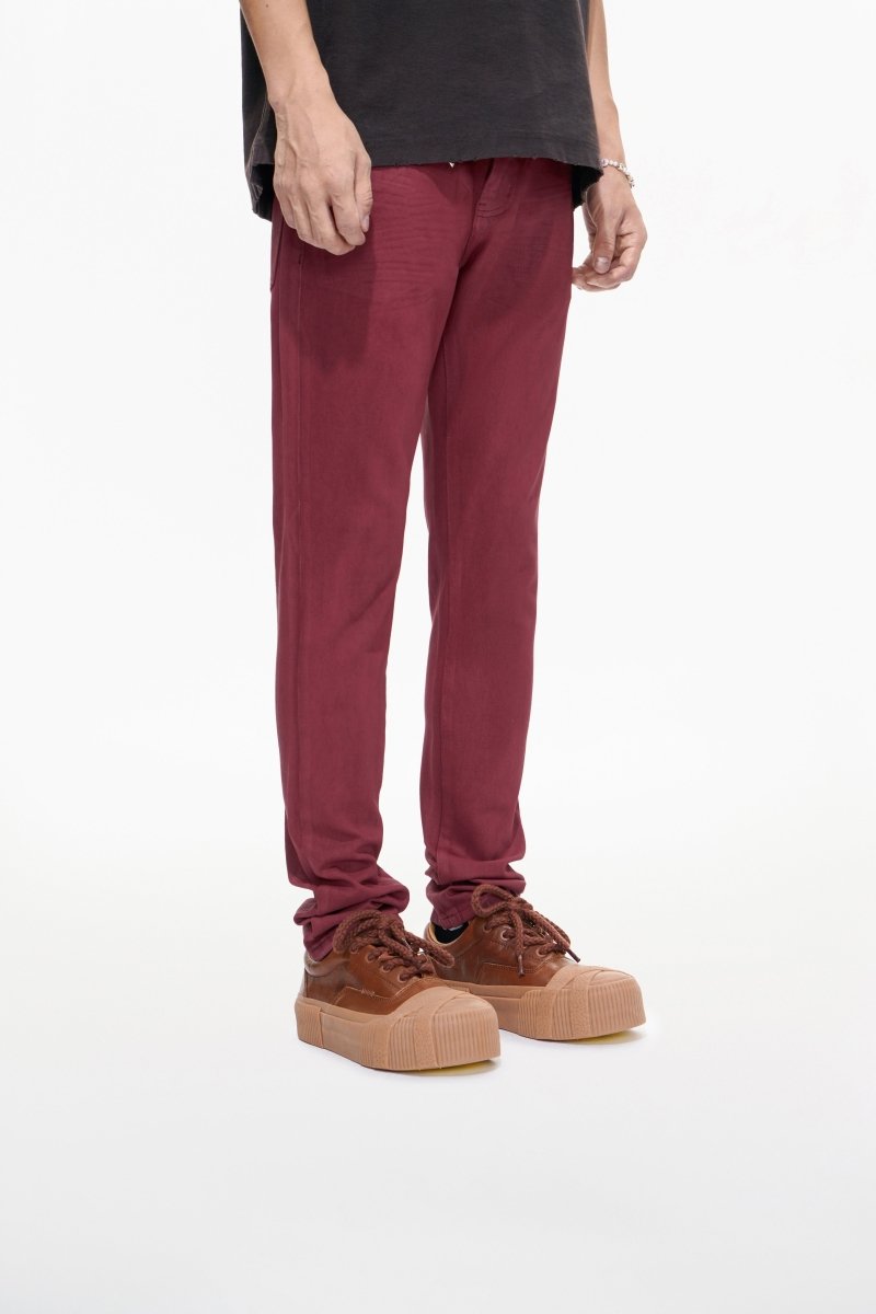 Mr.Slim Burgundy Waxed Skinny Jean - Valabasas