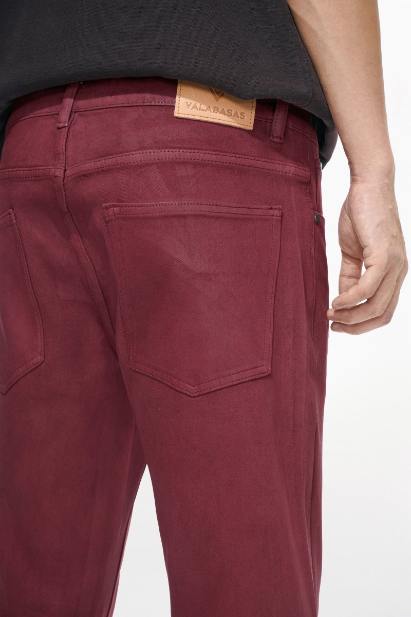 Mr.Slim Burgundy Waxed Skinny Jean - Valabasas