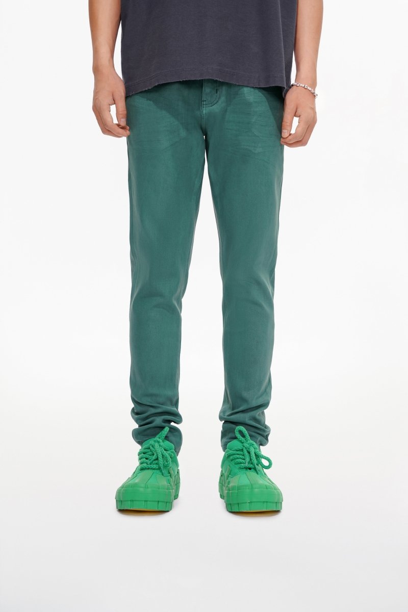 Mr.Slim Green Waxed Skinny Jean - Valabasas