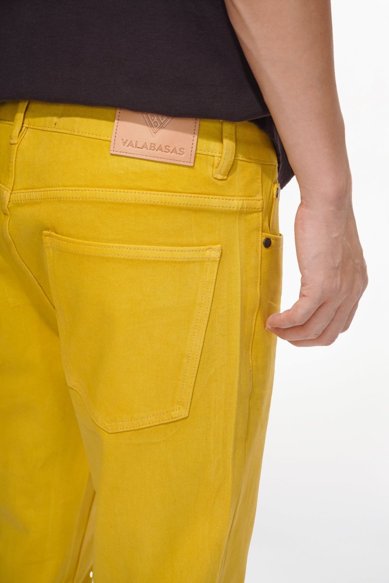 Mr.Slim Yellow Waxed Skinny Jean - Valabasas