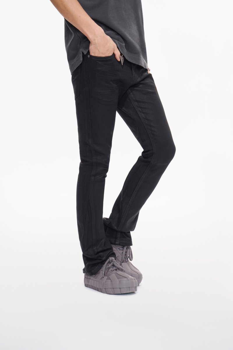 Mr.Stacked Black Waxed Jeans - Valabasas