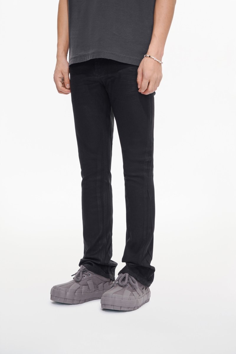Mr.Stacked Black Waxed Jeans - Valabasas