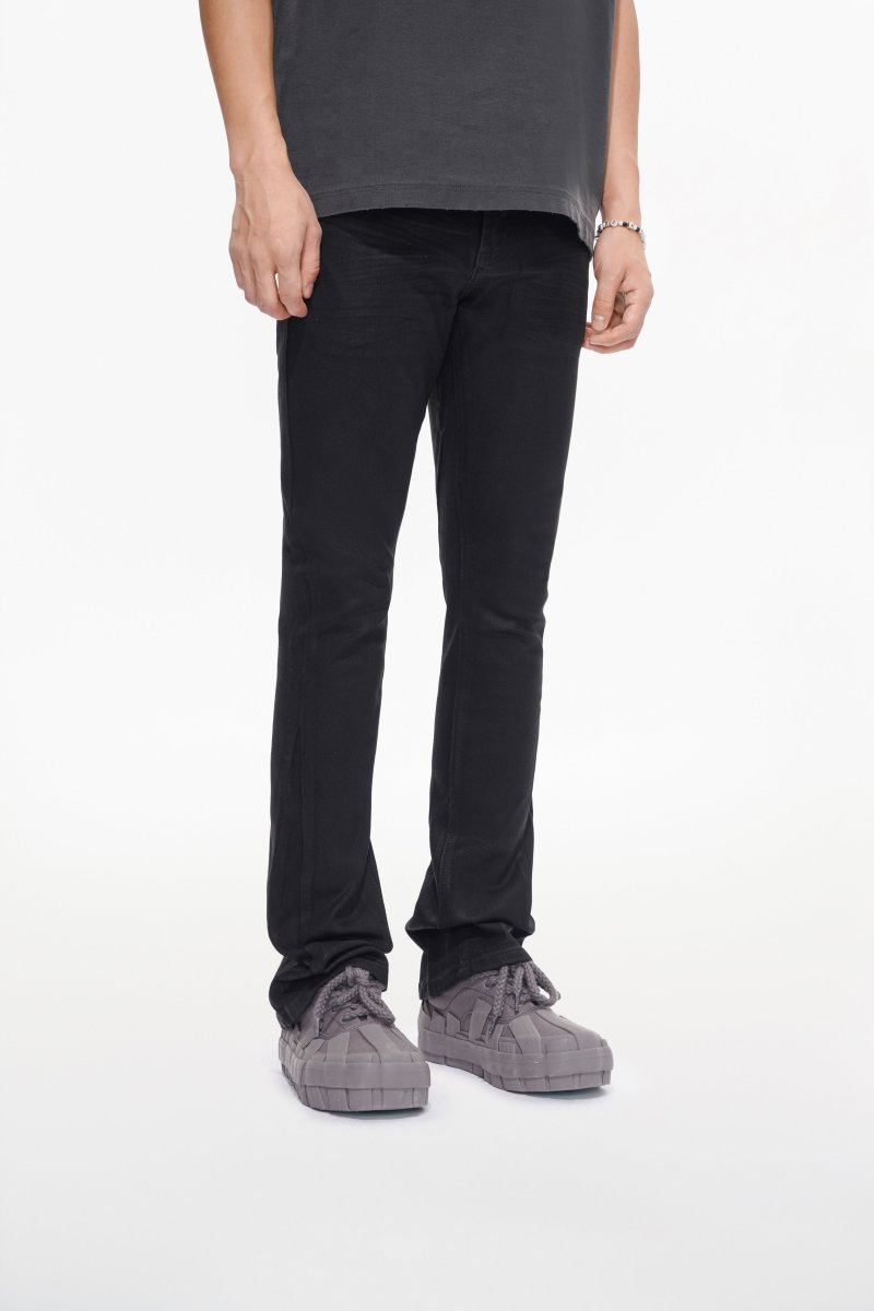 Mr.Stacked Black Waxed Jeans - Valabasas