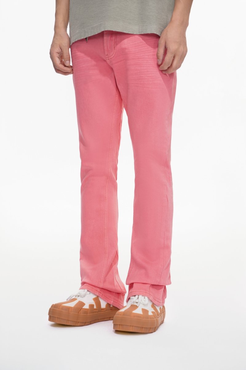 Mr.Stacked Light Coral Waxed Jeans - Valabasas