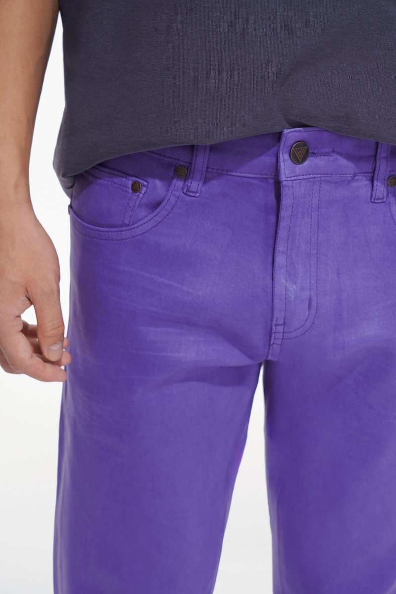 Mr.Stacked Purple Waxed Jean - Valabasas