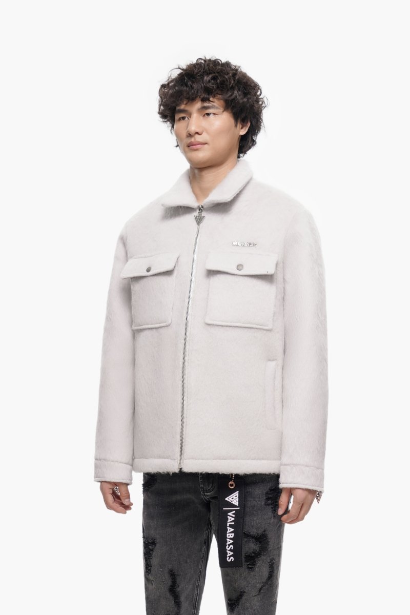 Offset Grey Mohair Jacket - Valabasas