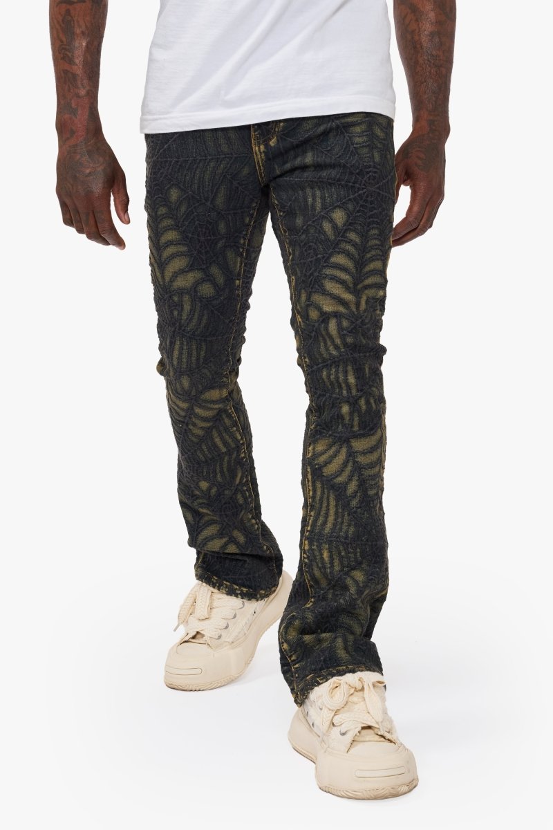 Operator Vintage Blue Stacked Flare Jean - Valabasas