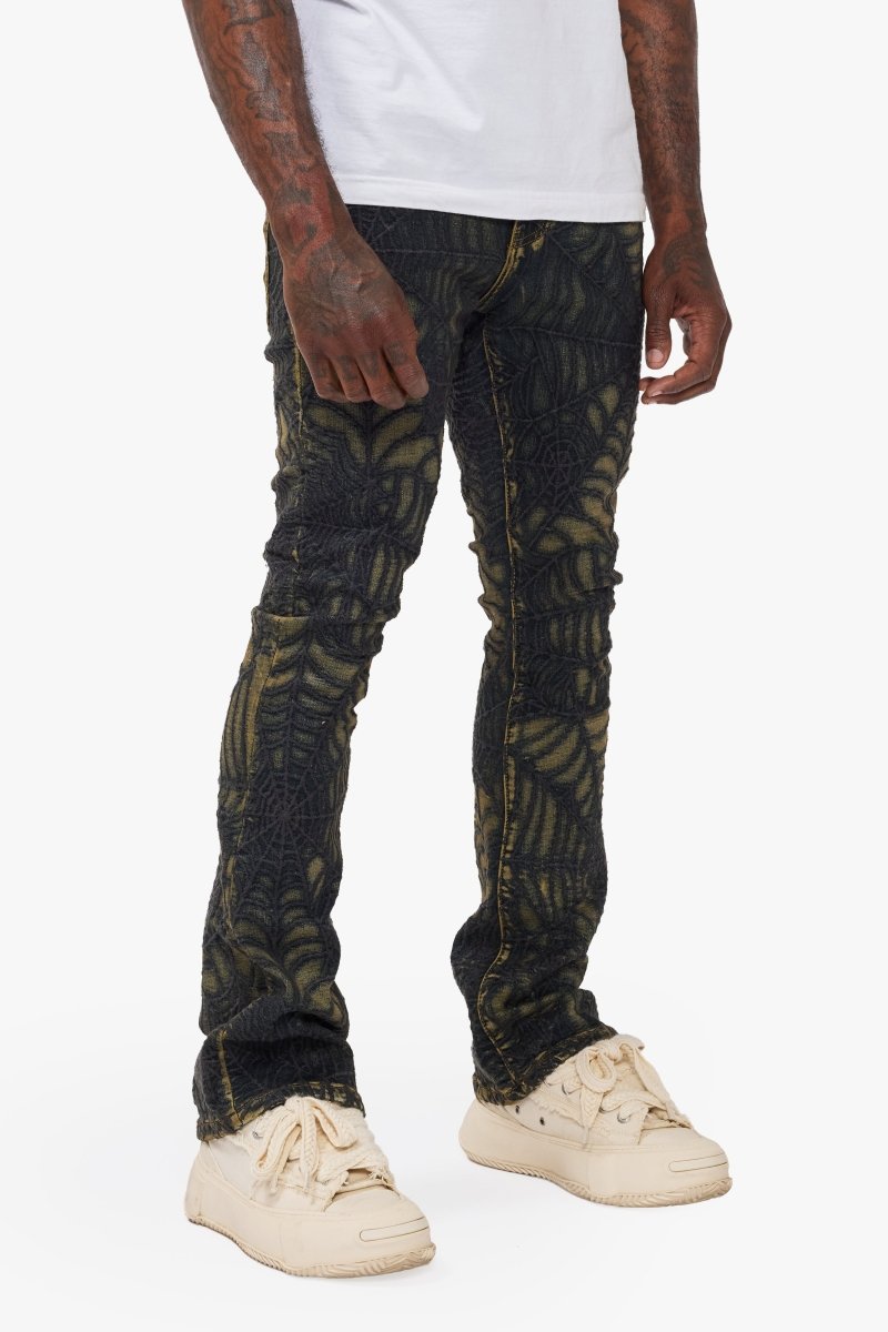 Operator Vintage Blue Stacked Flare Jean - Valabasas