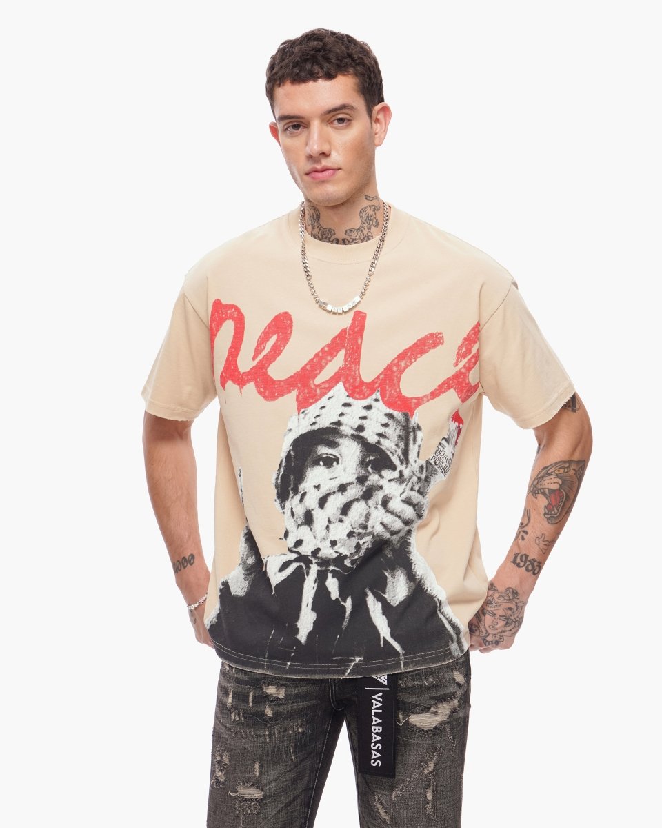 Peace/Purge Tee Beige - Valabasas