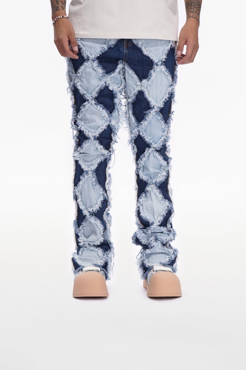 Pocket Blue Lt.Blue Stacked Jeans - Valabasas