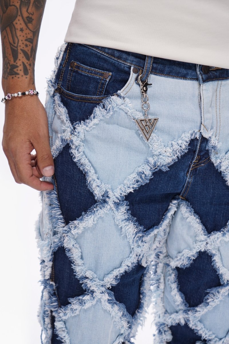 Pocket Blue Lt.Blue Stacked Jeans - Valabasas