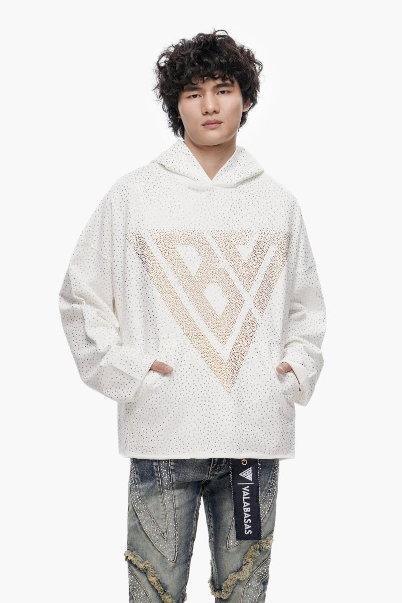 Poppin White Rhinestone Pullover - Valabasas
