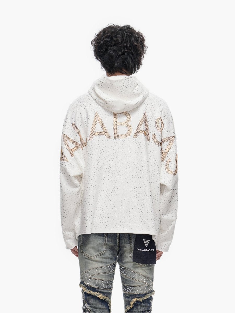 Poppin White Rhinestone Pullover - Valabasas