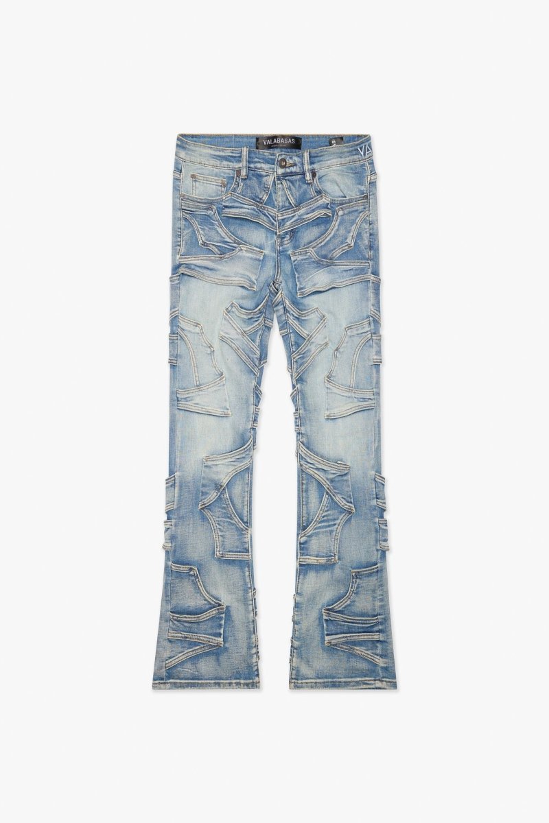 Pump Stacked Flare Jean Light Blue Washed - Valabasas