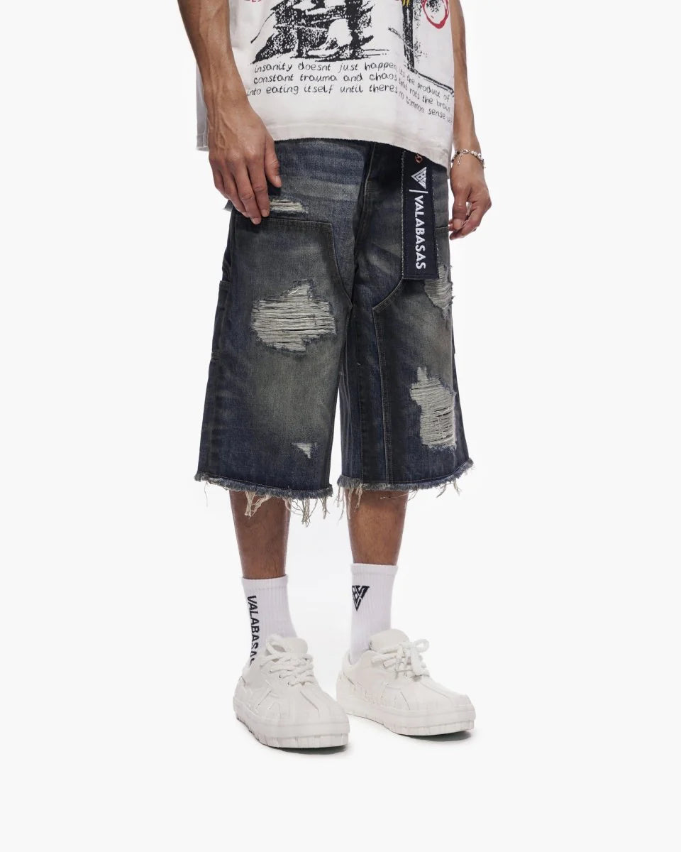 Valabasas Revolt Shorts - Distressed Denim