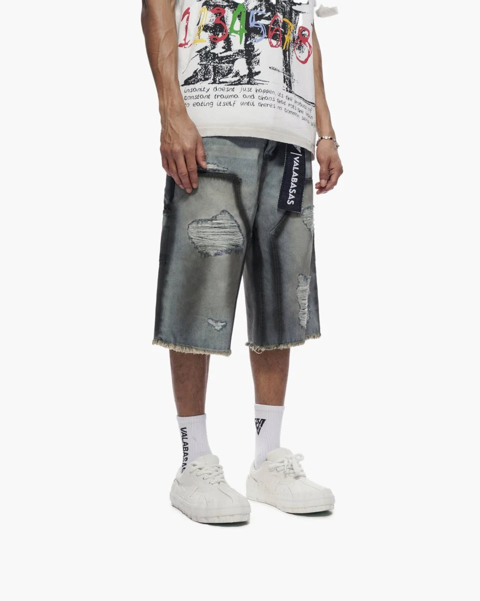 Valabasas Revolt Shorts - Distressed Denim