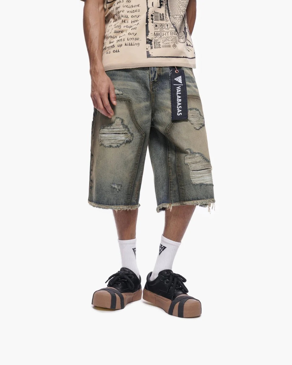 Valabasas Revolt Shorts - Distressed Denim