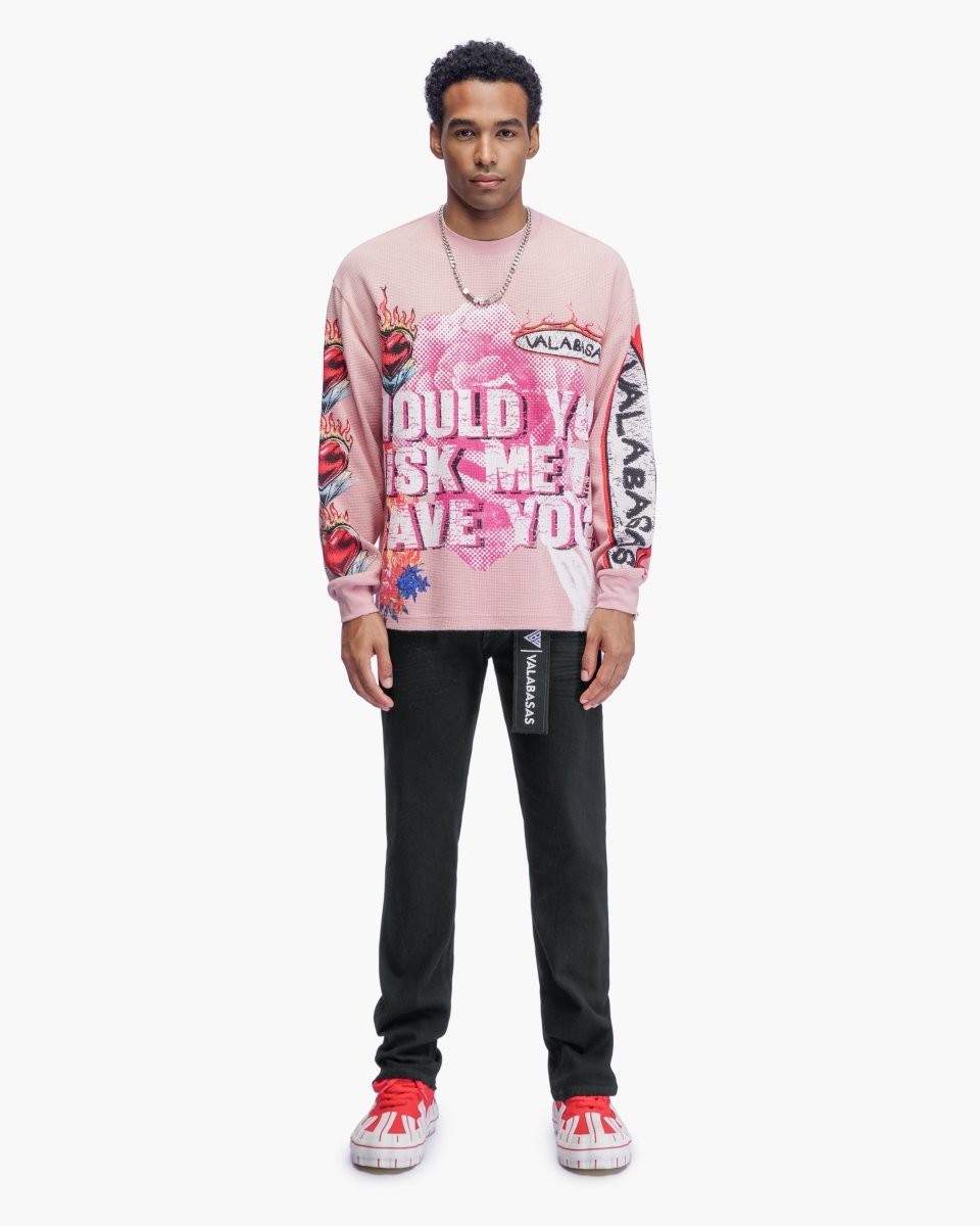 Risky Pink Thermal Crewneck - Valabasas