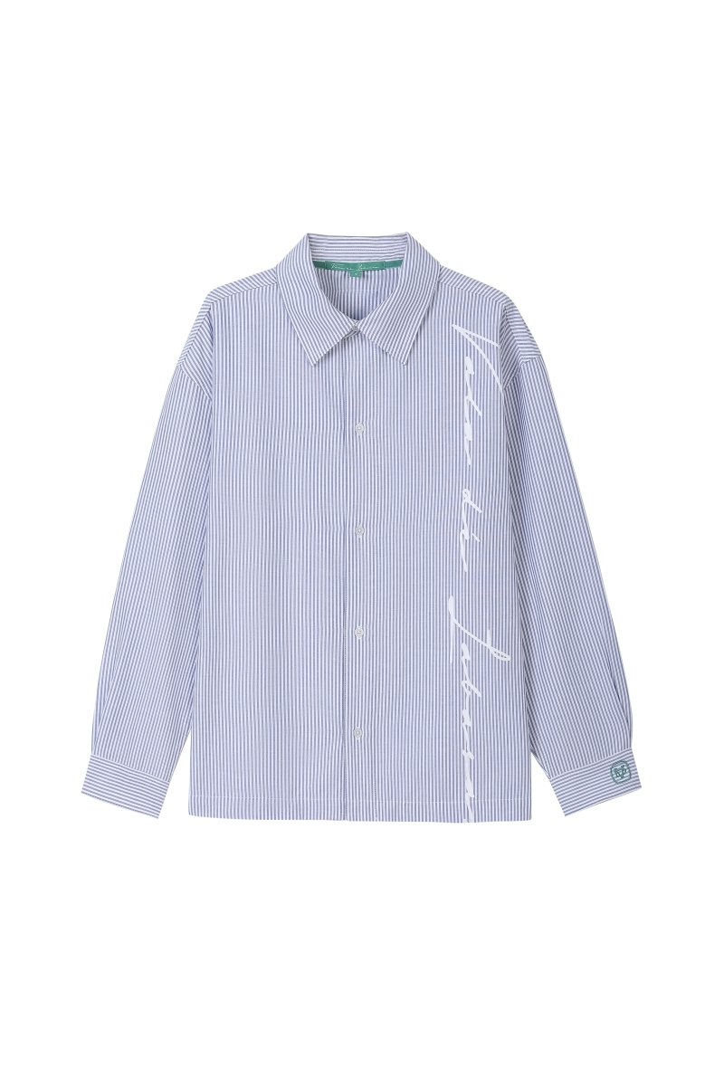 Rive Striped Button Down – Blue / White (Cotton Blend) - Valabasas