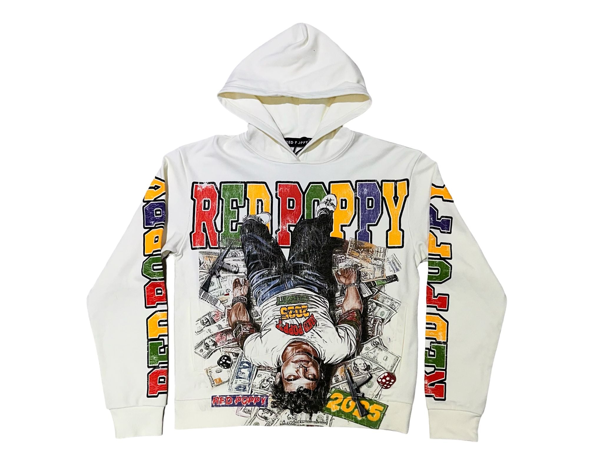 Red Poppy - Love War Drugs Hoodie - Cream