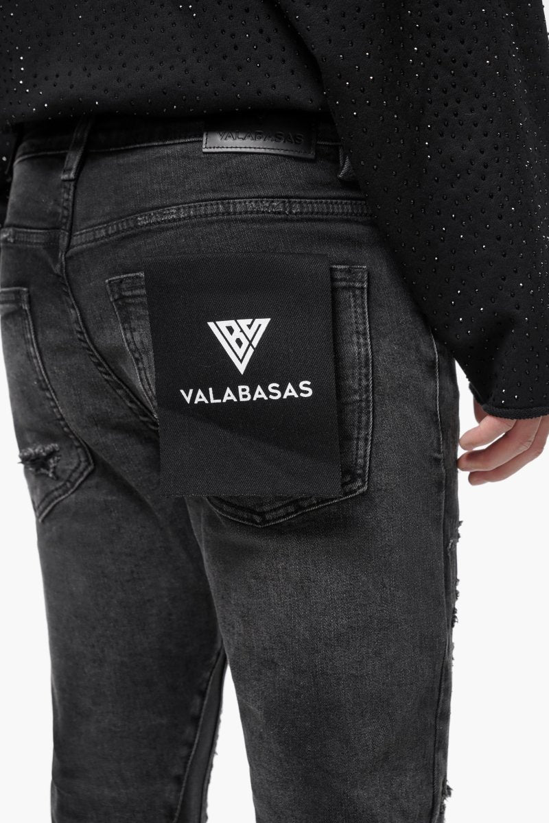 Sabotage Black Washed Stacked Jeans - Valabasas
