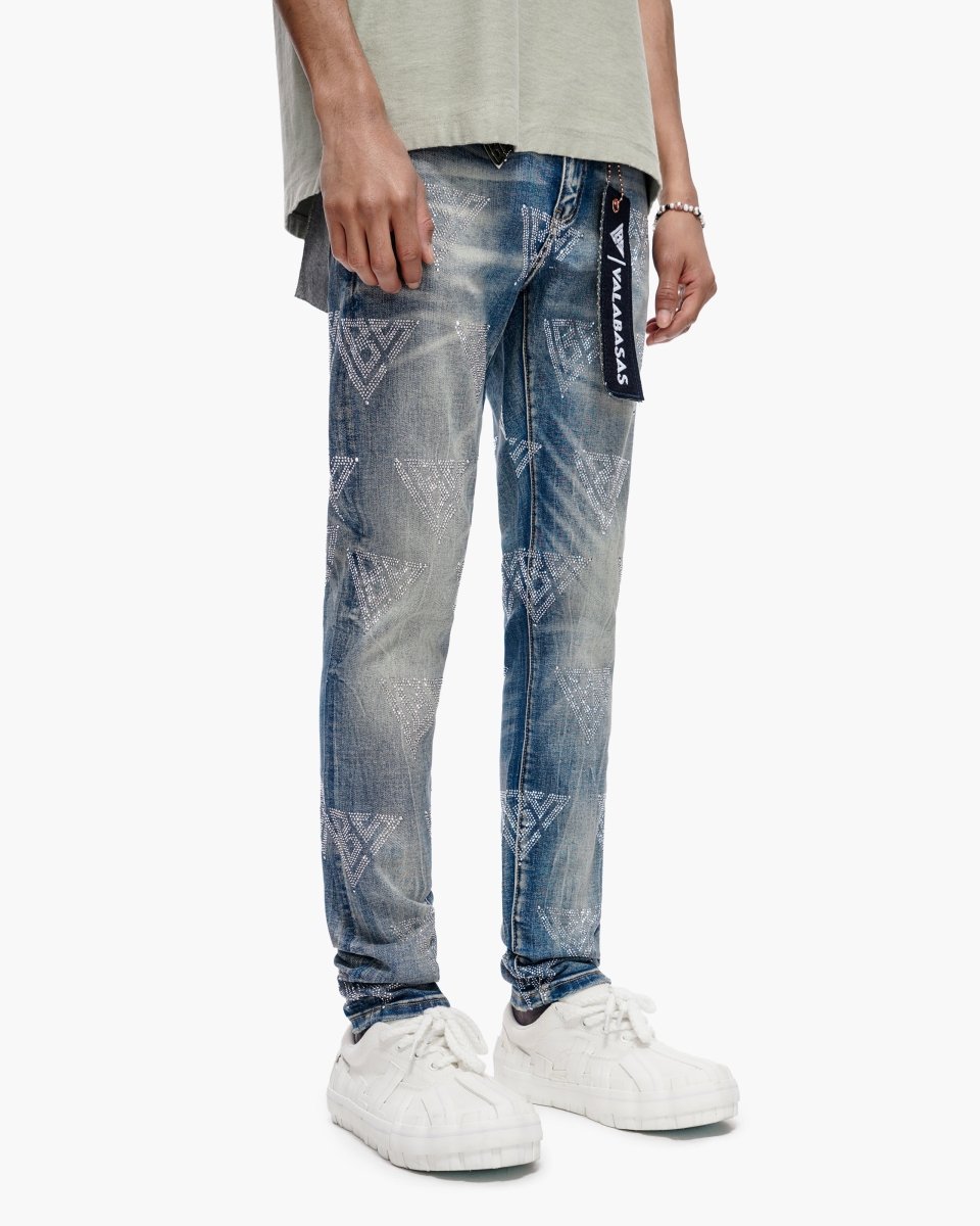 Scatter Skinny Blue Washed Jeans - Valabasas