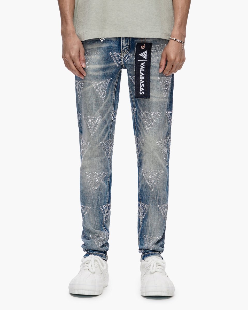 Scatter Skinny Blue Washed Jeans - Valabasas