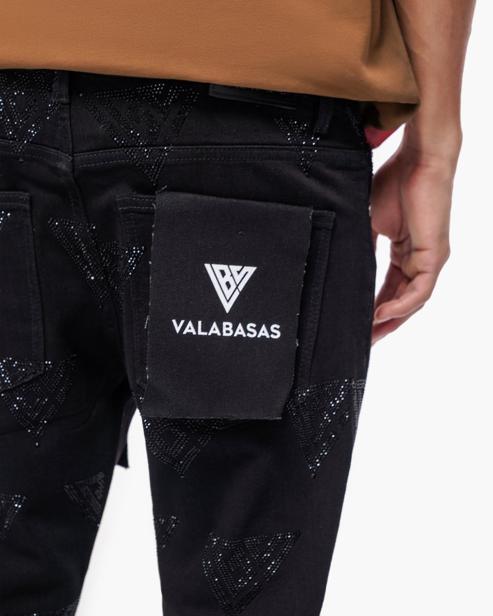 Scatter Skinny Jet Black Jeans - Valabasas