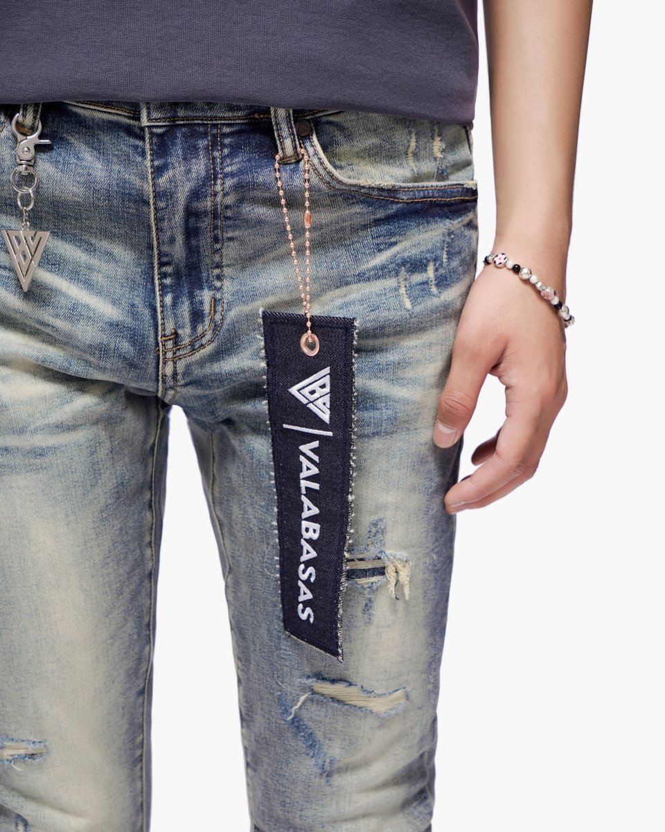 Scimitar Dark Blue Wash Skinny Jeans - Valabasas