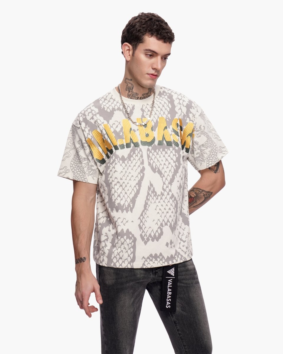 Serpent Fade Tee White - Valabasas