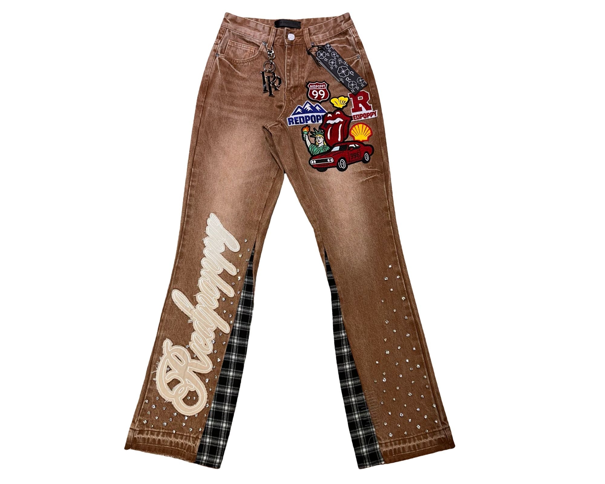 Red Poppy Jeans - Brown
