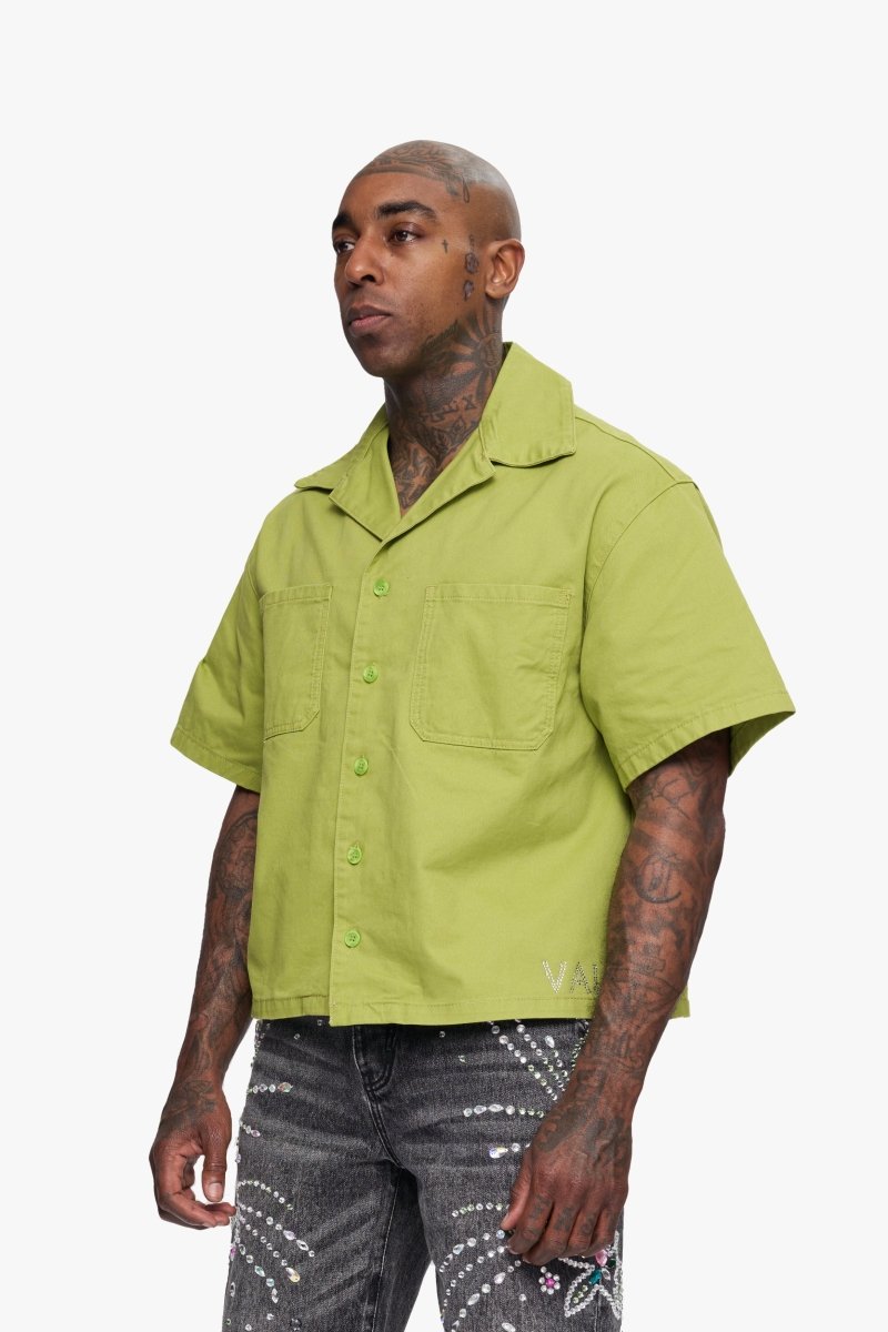 Shine Button Down Olive - Valabasas
