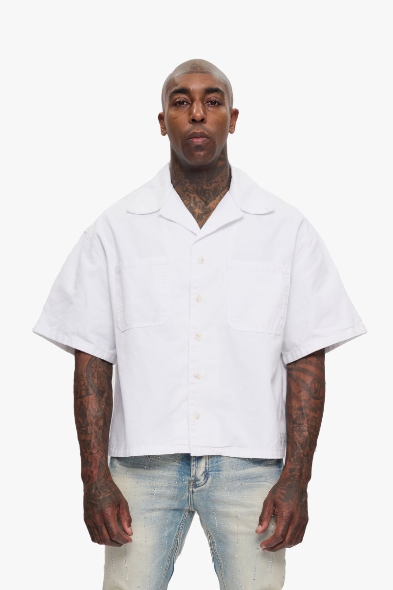 Shine Button Down White - Valabasas