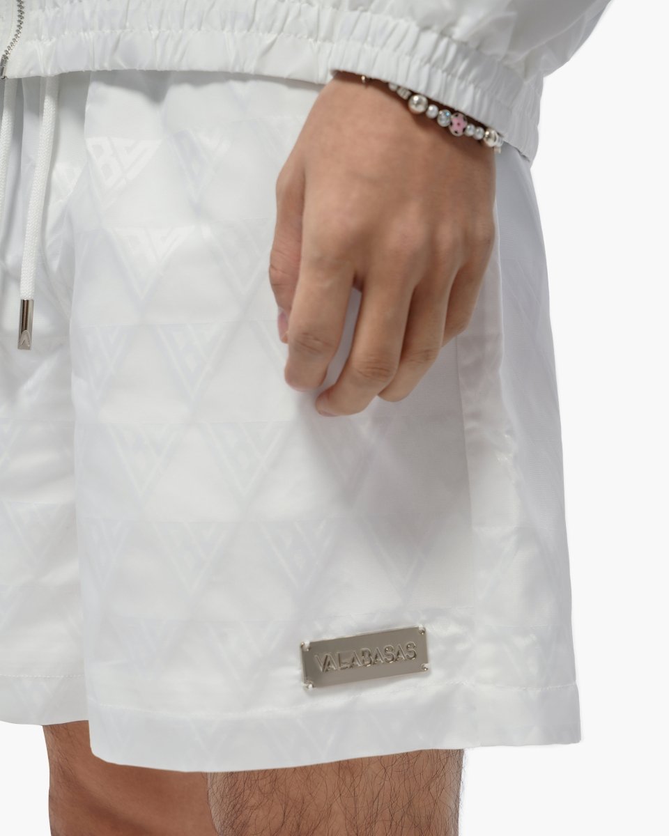 Signature 2.0 White Nylon Shorts - Valabasas