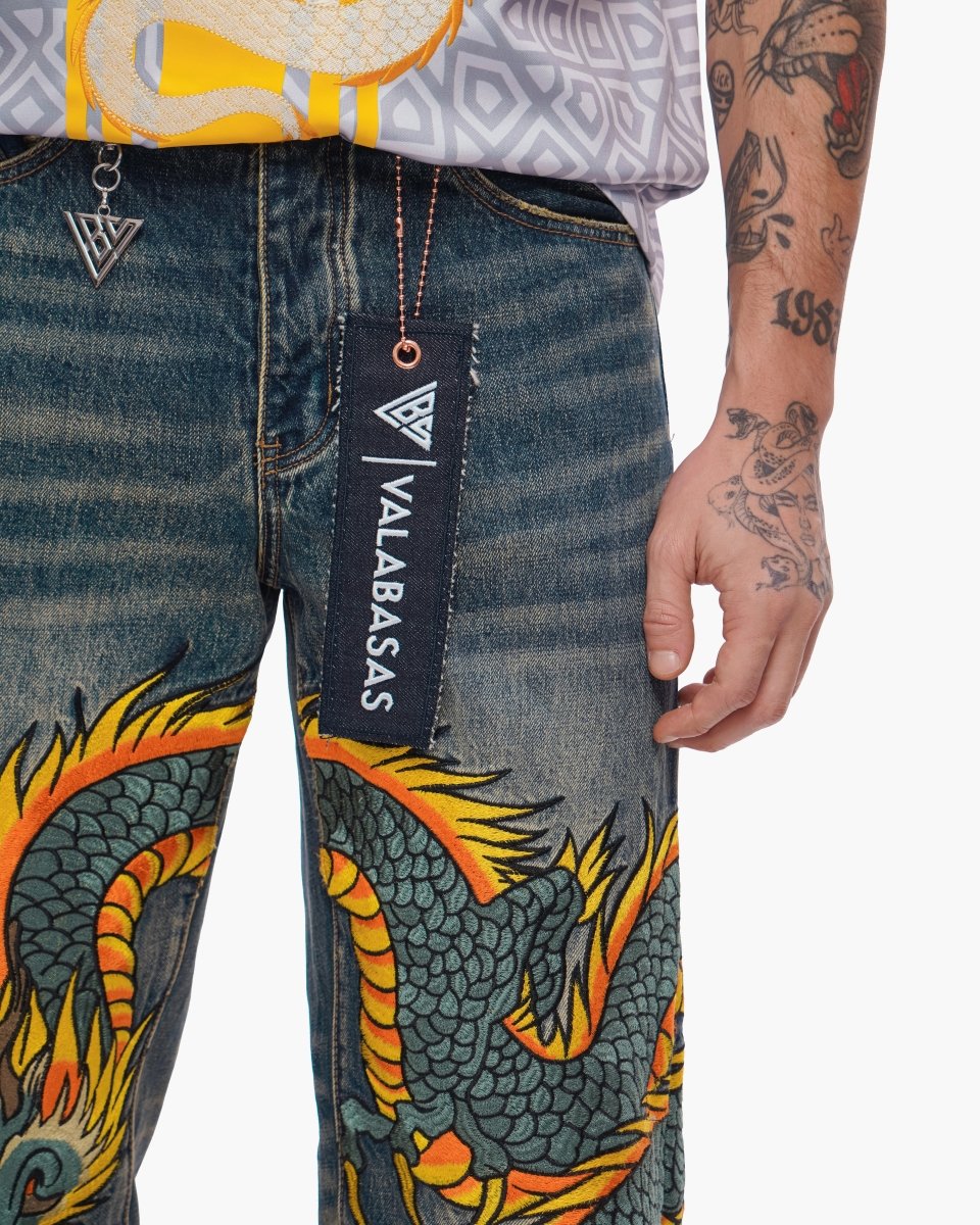 Sky Serpent Straight Leg Denim Vintage Wash - Valabasas