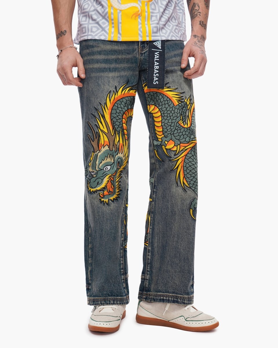 Sky Serpent Straight Leg Denim Vintage Wash - Valabasas