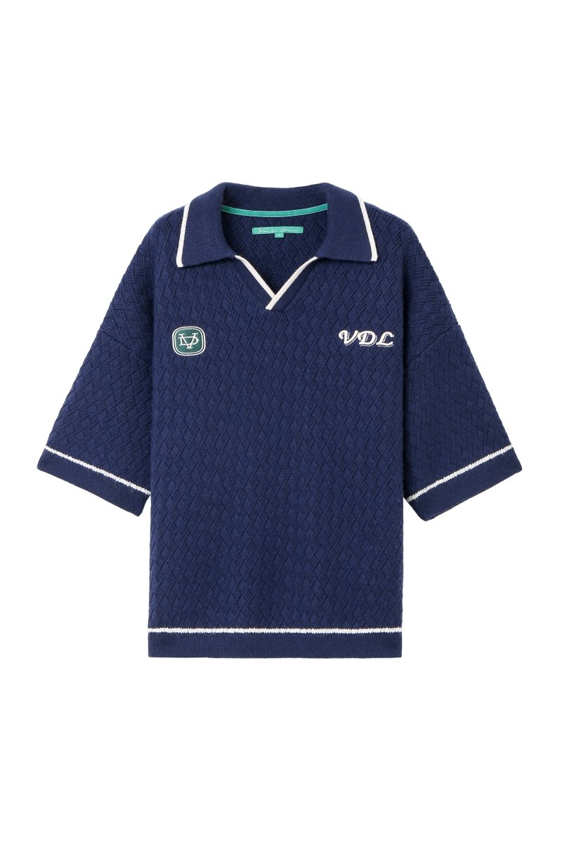 Solis Knit Polo – Blue (Cashmere Blend) - Valabasas