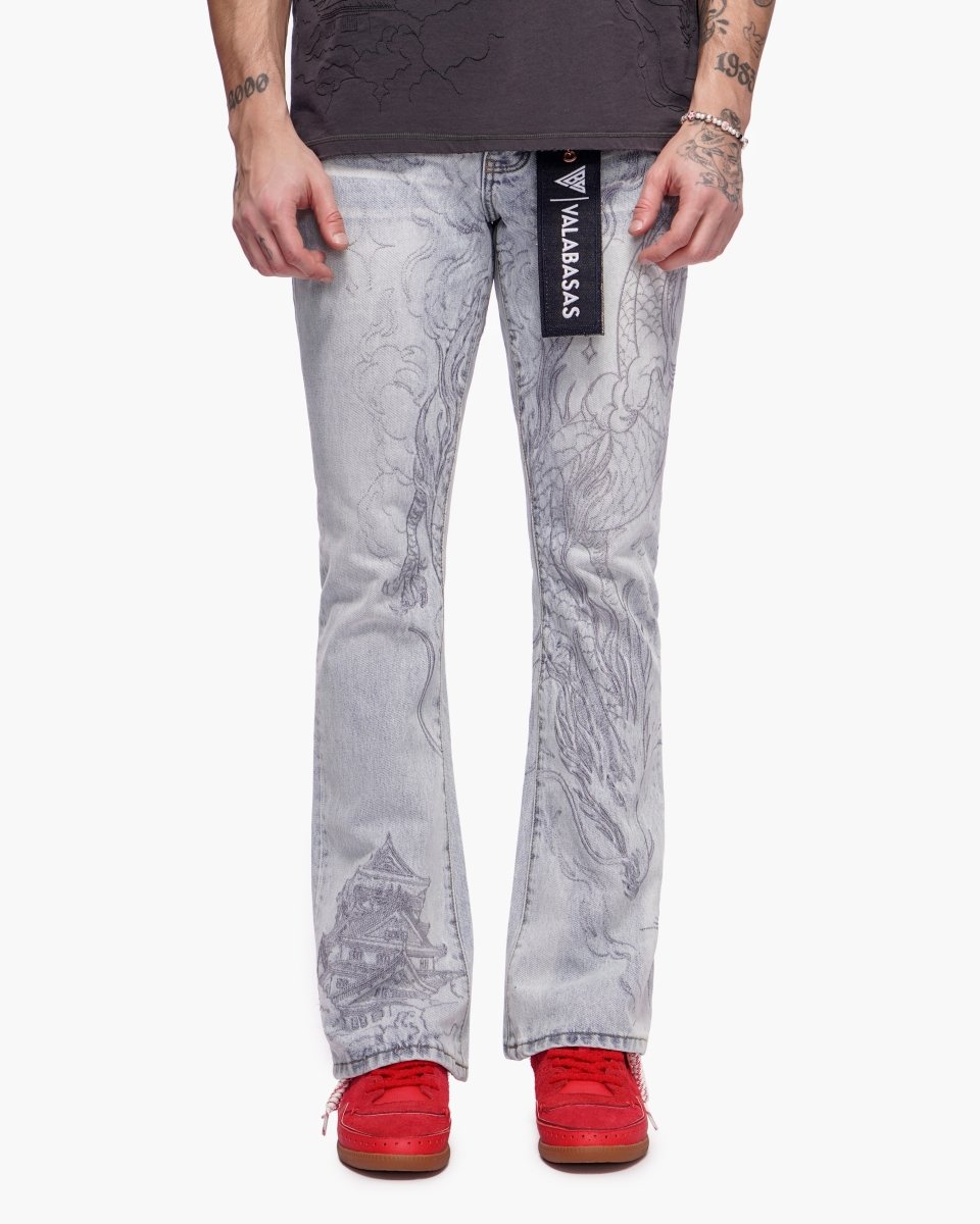 Stone Serpent Stacked Denim Light Blue Wash - Valabasas