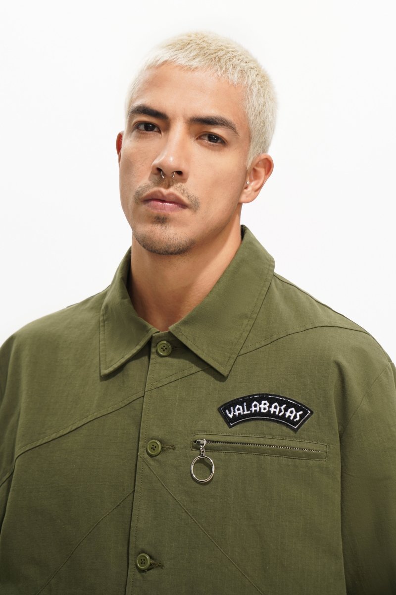 Stonepine Olive Button Down - Valabasas