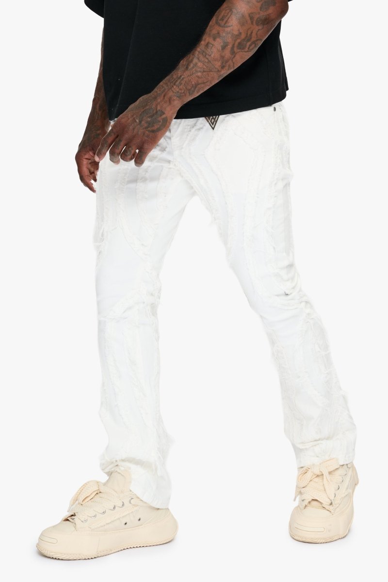 Strava White Stacked Jeans - Valabasas