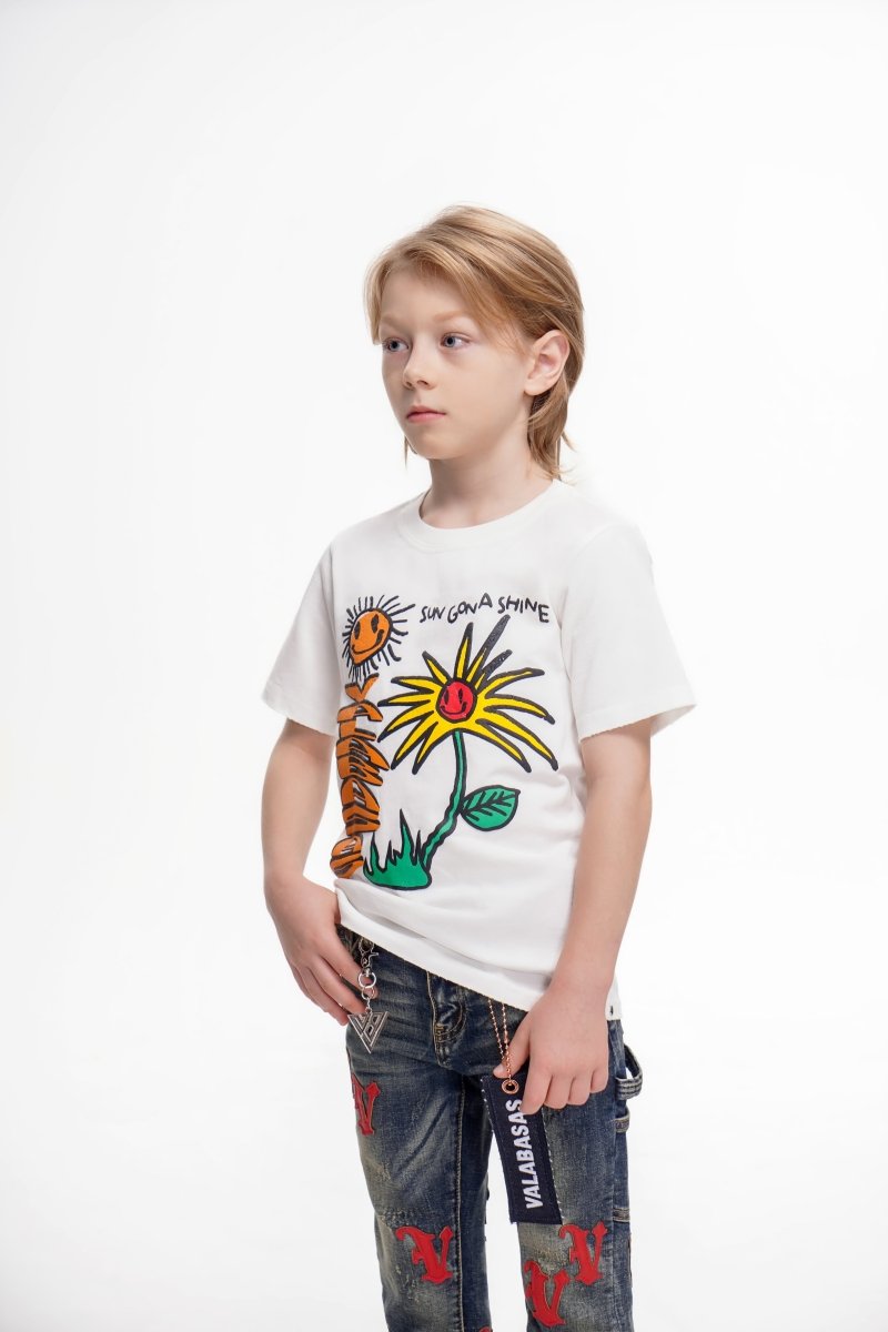 Sun Will Shine Kids Tee White - Valabasas