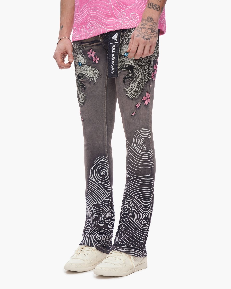 Tenka Stacked Denim Grey Wash - Valabasas